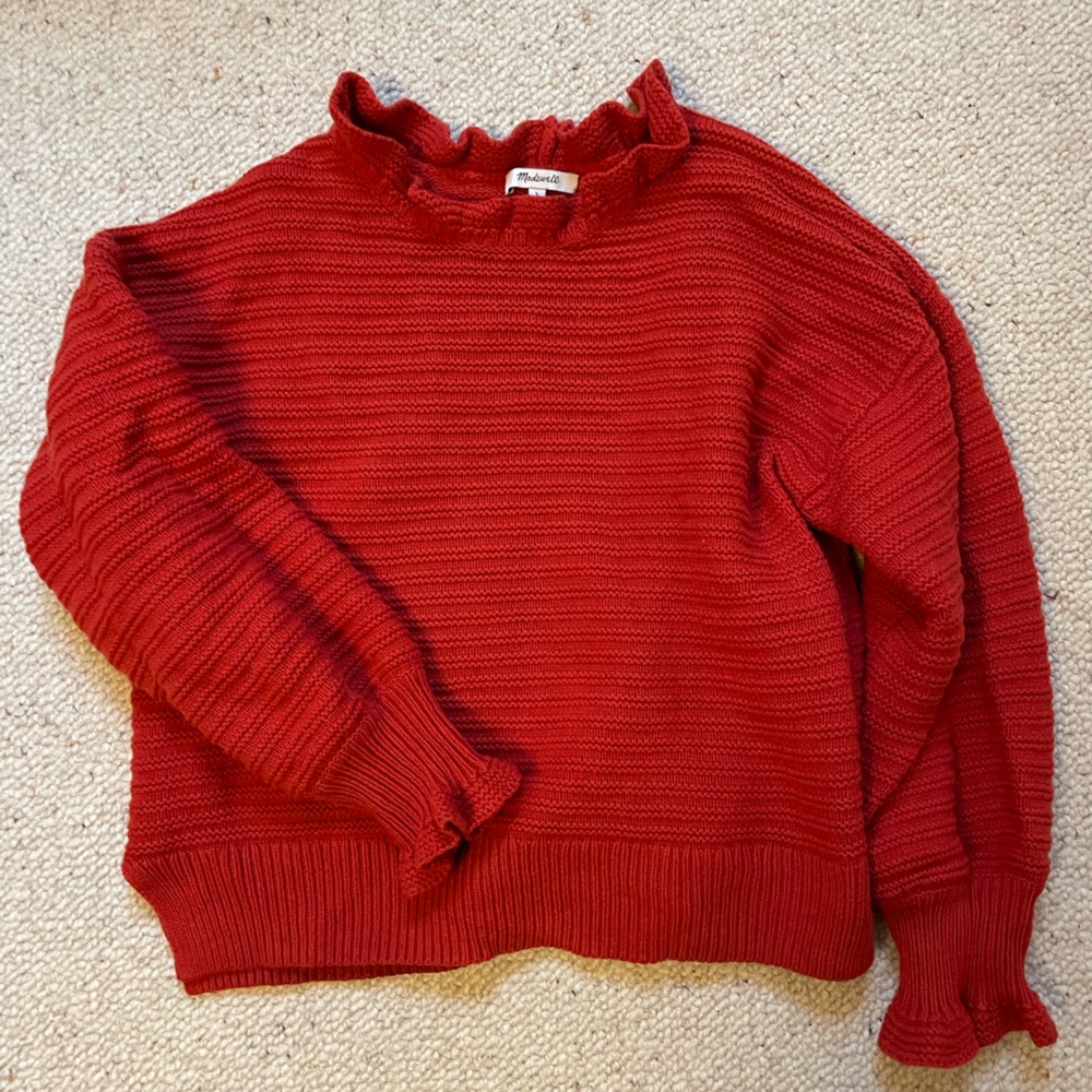 Madewell Red Cowl Neck Sweater